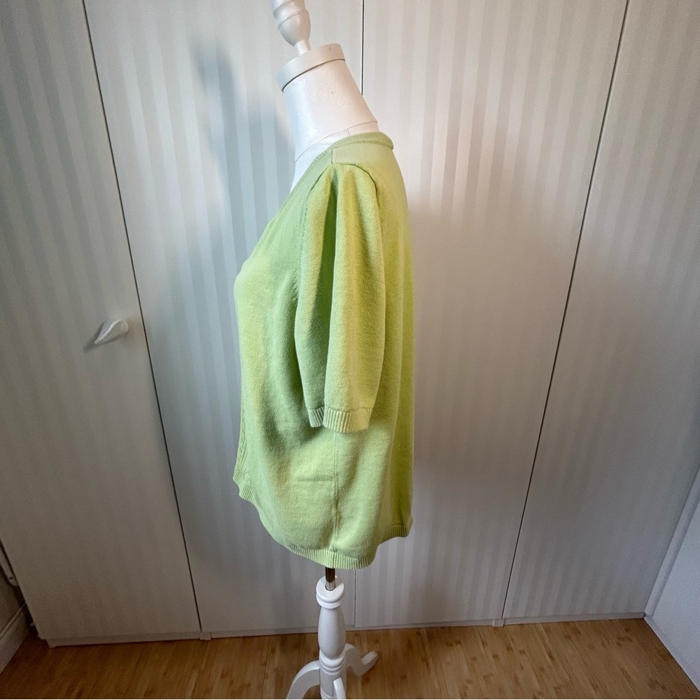 CJ Banks green sweater with white tee look Size 1X